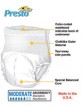 Presto Light Protective Underwear, M (32"-44"), White