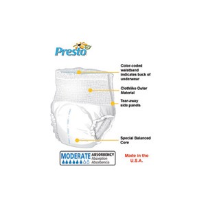 Presto Light Protective Underwear, XL (58"-68")