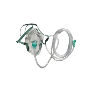 Simple O2 Mask-Adult, with 7&rsquo; Safety Tubing