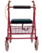 Bariatric Rollator, Red, Weight limit 450 lbs