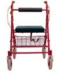 Bariatric Rollator, Red, Weight limit 450 lbs