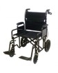 Standard Transporter Wheelchair 22" x 18" Detachable Arms, Foot Rests, Loop Brake, Wt Limit 400 lbs