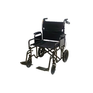 Standard Transporter Wheelchair 22" x 18" Detachable Arms, Foot Rests, Loop Brake, Wt Limit 400 lbs