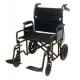 Standard Transporter Wheelchair 22" x 18" Detachable Arms, Foot Rests, Loop Brake, Wt Limit 400 lbs
